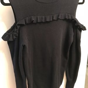 Navy cold shoulder sweater